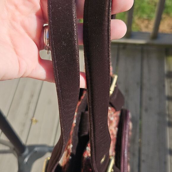 Vera Bradley Tweed Sample Tote Bag – Brown Multicolor, Velvet Handles - Picture 5 of 9